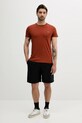 Βαμβακερό μπλουζάκι Lacoste TH6709 πορτοκαλί SS25