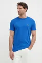 Bombažna kratka majica Lacoste modra