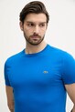 Lacoste t-shirt bawełniany niebieski TH6709