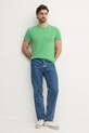 Bavlnené tričko Lacoste TH6709 zelená SS25