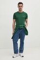 Бавовняна футболка Lacoste TH6709 зелений SS25