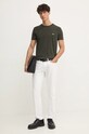 Lacoste t-shirt bawełniany TH6709 zielony AW25
