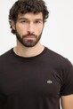 Lacoste t-shirt Ανδρικό βαμβακερό καφέ TH6709