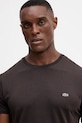 Βαμβακερό μπλουζάκι Lacoste καφέ TH6709