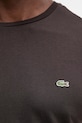 Βαμβακερό μπλουζάκι Lacoste TH6709 καφέ