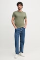 Βαμβακερό μπλουζάκι Lacoste TH6709 πράσινο AW25