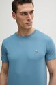 Бавовняна футболка Lacoste TH6709 блакитний SS25