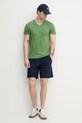 Lacoste T-shirt męski bawełniany TH6710 zielony SS26