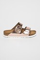 Kožené šľapky Birkenstock Arizona SFB plochý ružová 952091