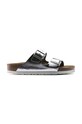 Birkenstock klapki skórzane Arizona skóra naturalna srebrny 1005960