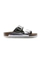 Birkenstock klapki skórzane Arizona skóra naturalna srebrny 1005960