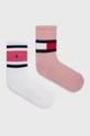 różowy Tommy Hilfiger skarpetki dziecięce (2-pack) Dziewczęcy