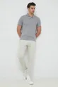 Βαμβακερό μπλουζάκι πόλο Armani Exchange γκρί