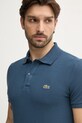 Bavlněné polo tričko Lacoste modrá PH4012