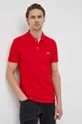 κόκκινο Βαμβακερό μπλουζάκι πόλο Lacoste