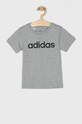 adidas - T-shirt dziecięcy 110-176 cm DV1816 nadruk szary DV1816