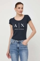 granatowy Armani Exchange t-shirt bawełniany