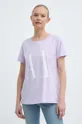 Armani Exchange t-shirt fioletowy