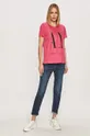 Armani Exchange - T-shirt rózsaszín