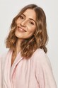 Kenzo halat de baie din bumbac ICONIC.WOMEN roz AW22