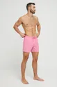 pink Lacoste swim shorts