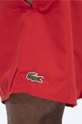 red Lacoste swim shorts