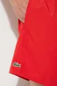 red Lacoste swim shorts