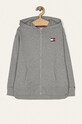 Tommy Hilfiger - Dětská mikina 128-176 cm s kapucí šedá KG0KG05049