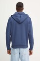 Îmbrăcăminte G-Star Hanorac cu fermoar și glugă bărbați cu bumbac Premium core D16122.C235 albastru