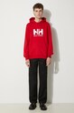 Helly Hansen felpa in cotone HH LOGO HOODIE 33977 rosso SS24