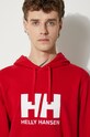 Helly Hansen felpa in cotone HH LOGO HOODIE 33977 rosso