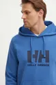 blue Helly Hansen cotton sweatshirt HH LOGO HOODIE