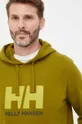 zielony Helly Hansen bluza bawełniana HH LOGO HOODIE