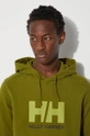 Pamučna dukserica Helly Hansen HH LOGO HOODIE zelena 33977