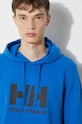 Helly Hansen felpa in cotone HH LOGO HOODIE 33977 blu