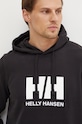 Βαμβακερή μπλούζα Helly Hansen μαύρο 33977