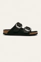 Δερμάτινες παντόφλες Birkenstock Arizona Big Buckle φλατ μαύρο 1011075