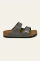 szary Birkenstock - Klapki skórzane Arizona FL SFB Damski