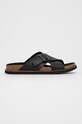 Timberland Klapki skórzane Amalfi Vibes Cross Slide czarny TB0A2B650151