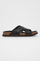 black Timberland leather sliders Men’s