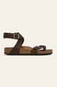 Birkenstock - Sandale de piele Yara Braided piele întoarsă maro 1015928