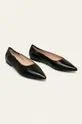 Caprice - Bőr balerina cipő fekete