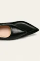fekete Caprice - Bőr balerina cipő