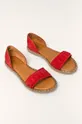 Tamaris - Kožené sandále červená