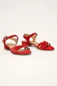 Tamaris - Kožené sandále červená