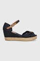 Tommy Hilfiger sandały BASIC OPENED TOE MID WEDGE FW0FW04785 granatowy SS24