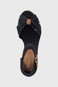 Tommy Hilfiger sandały BASIC OPENED TOE MID WEDGE granatowy FW0FW04785