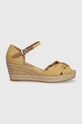 Sandály Tommy Hilfiger BASIC OPENED TOE MID WEDGE FW0FW04785 béžová SS24