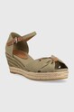 Tommy Hilfiger sandały BASIC OPENED TOE MID WEDGE FW0FW04785 zielony SS24