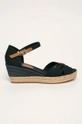 granatowy Tommy Hilfiger sandały BASIC OPENED TOE MID WEDGE Damski